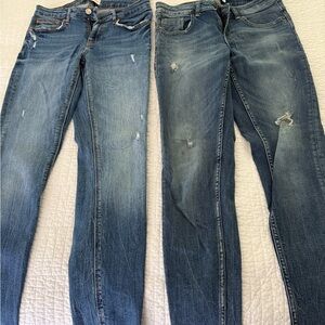 Zara Blue Distressed Skinny Jeans